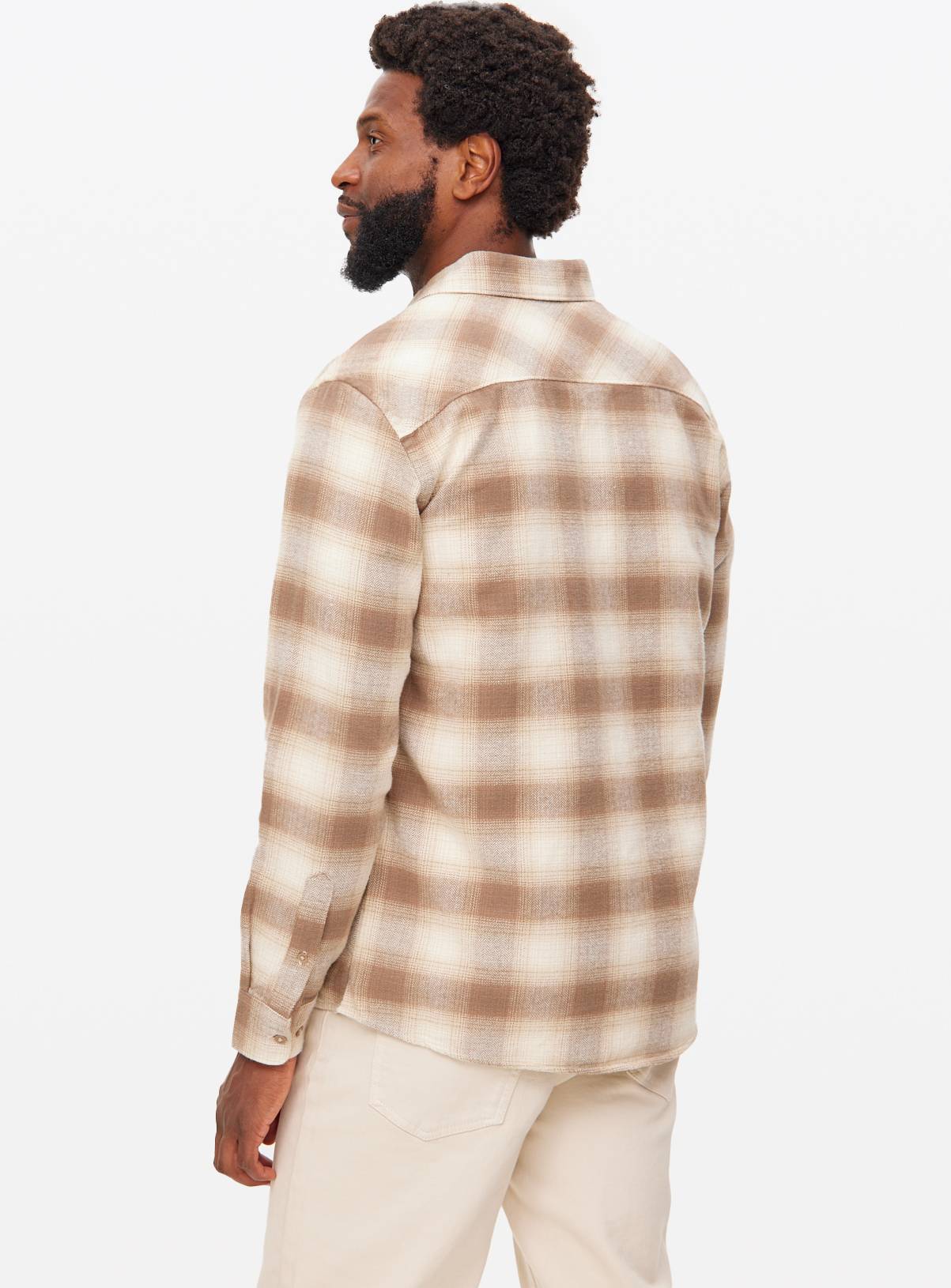 Ombre Neutral Brushed Cotton Long Sleeve Shirt XL - Image 5