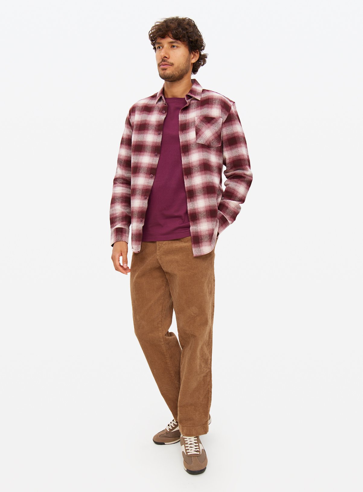 Ombre Plum Brushed Cotton Long Sleeve Shirt XL - Image 2 thumbnail