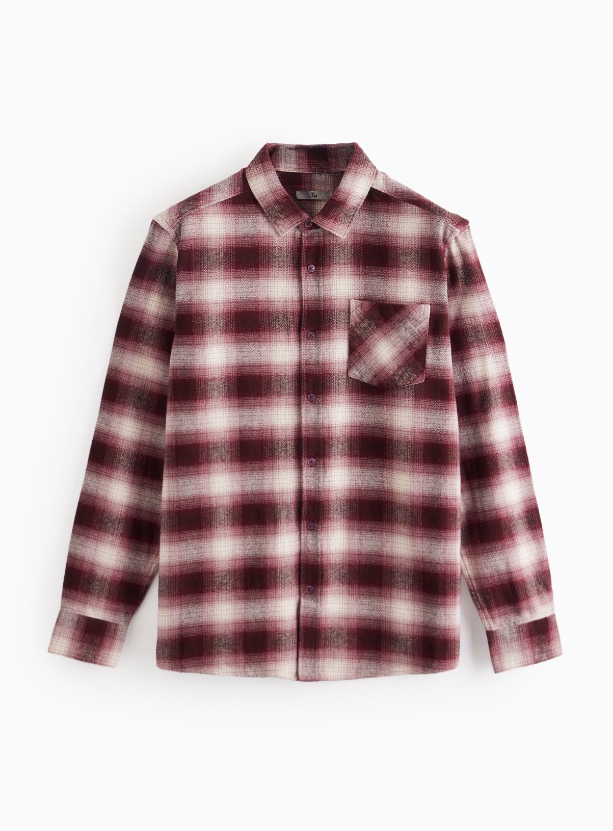 Ombre Plum Brushed Cotton Long Sleeve Shirt XL - Image 3 thumbnail