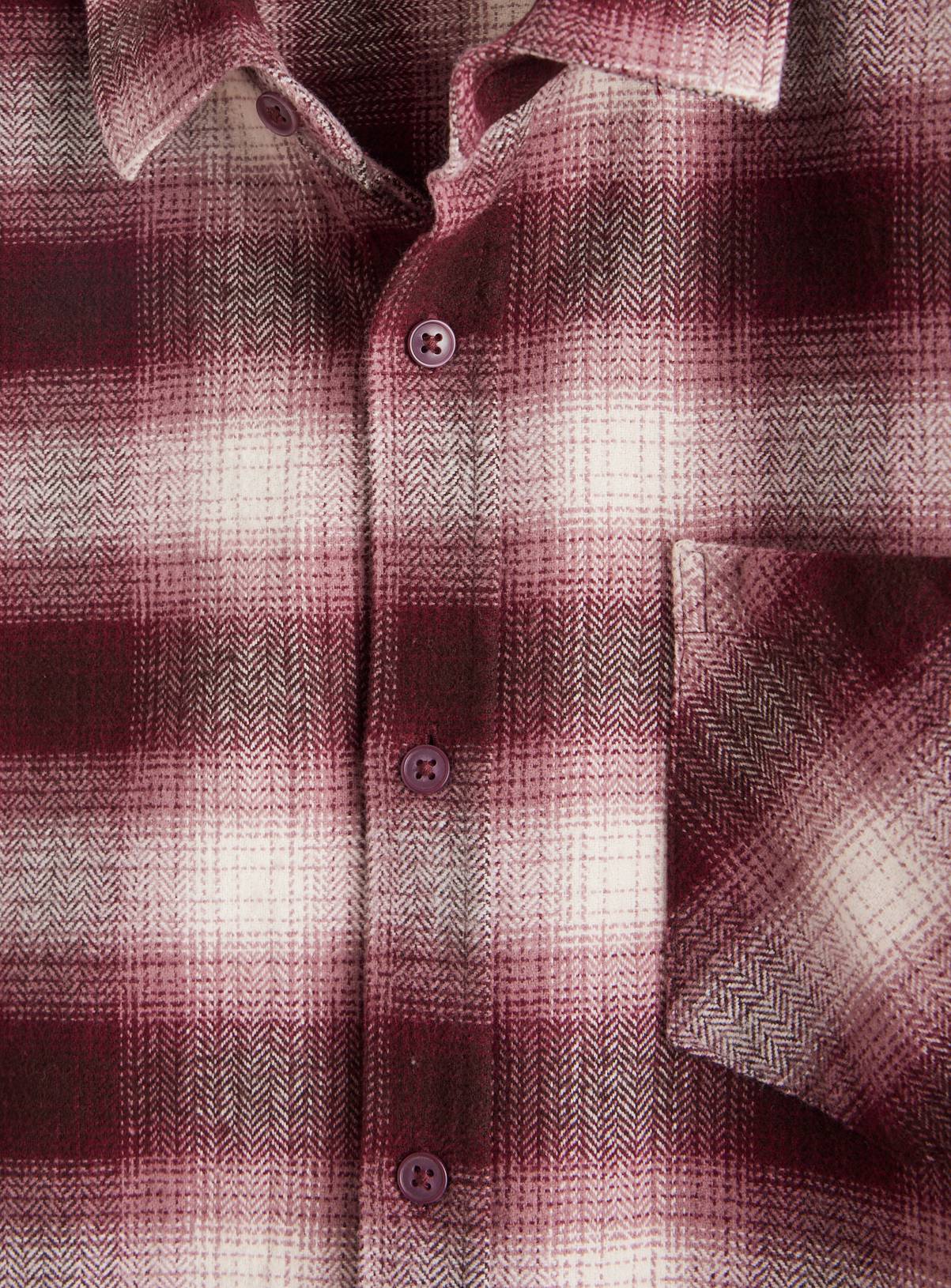 Ombre Plum Brushed Cotton Long Sleeve Shirt XL - Image 4