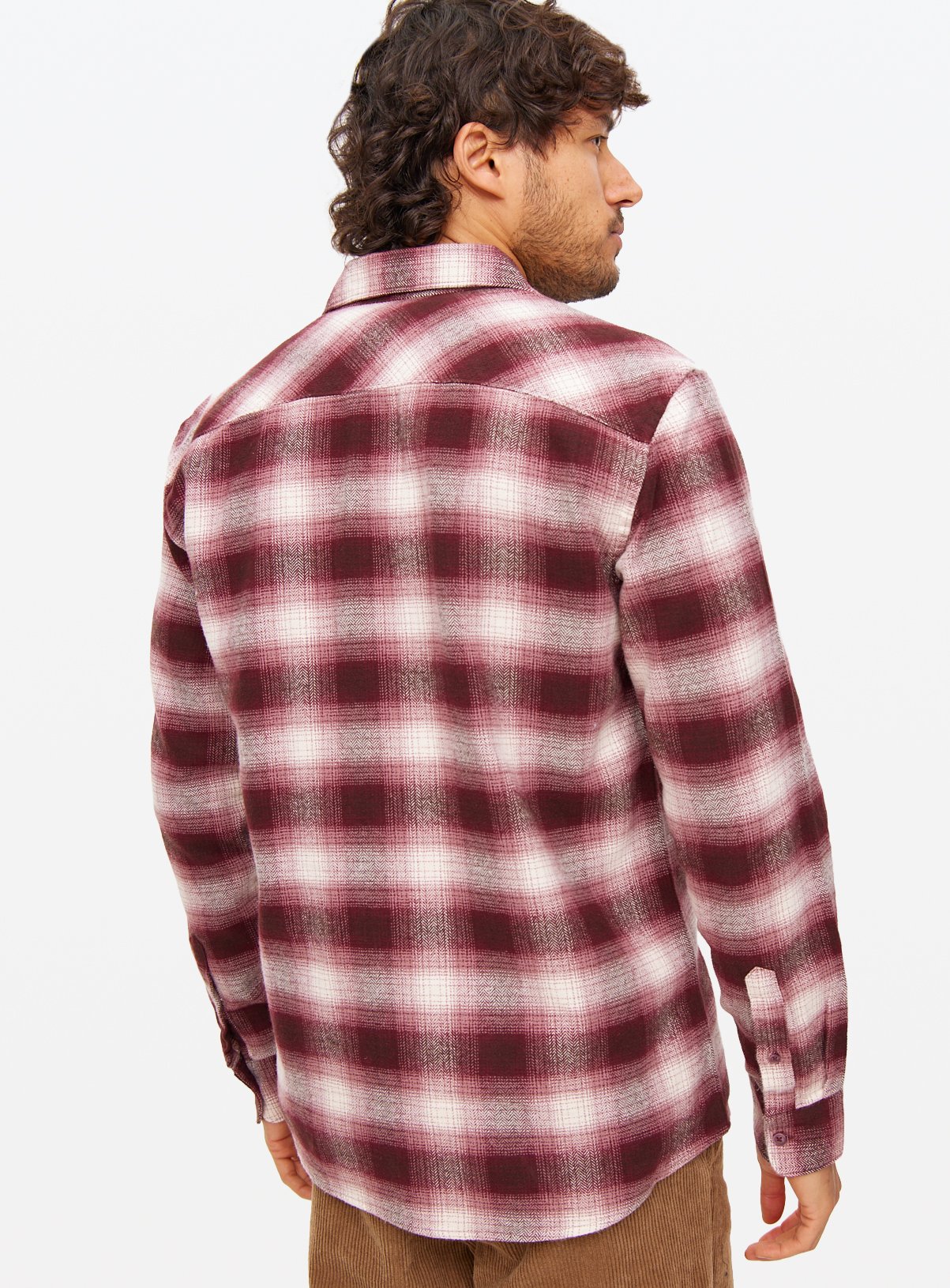 Ombre Plum Brushed Cotton Long Sleeve Shirt XL - Image 5 thumbnail