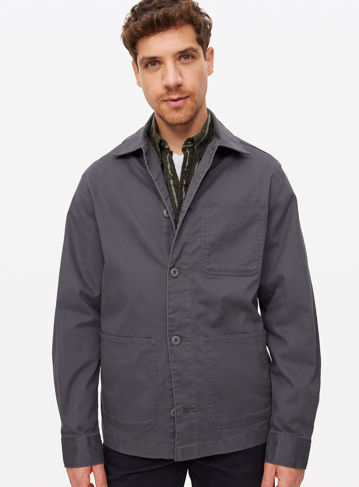 Men's Grey Chore Shacket