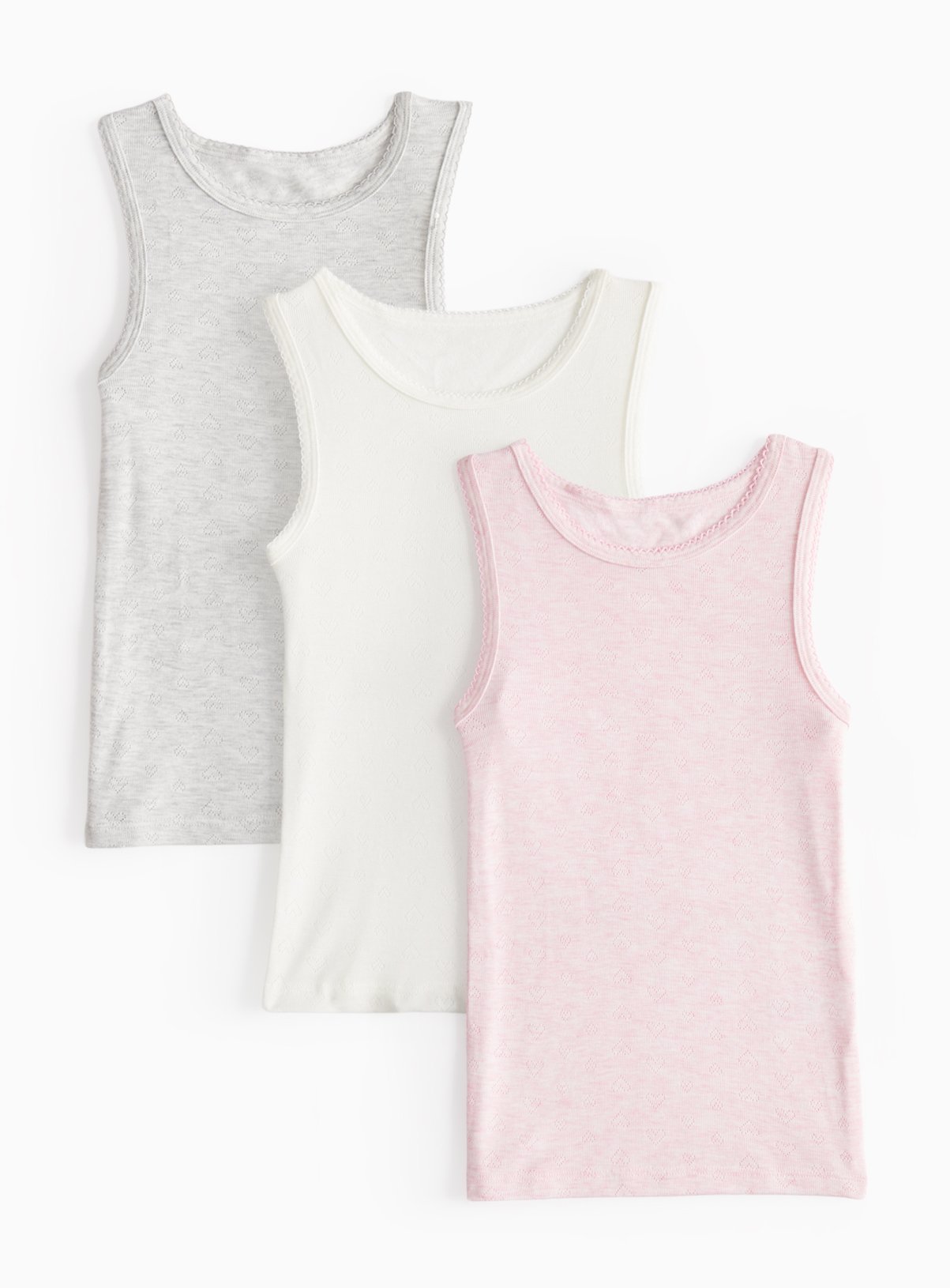 Pointelle Thermal Vests 3 Pack 6-7 years