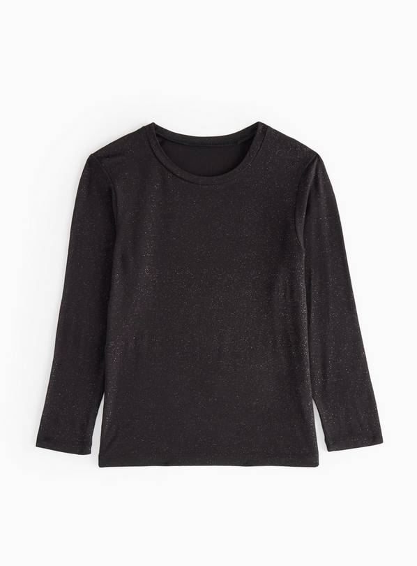 Black Glitter Medium Warmth Thermal Top  5-6 years