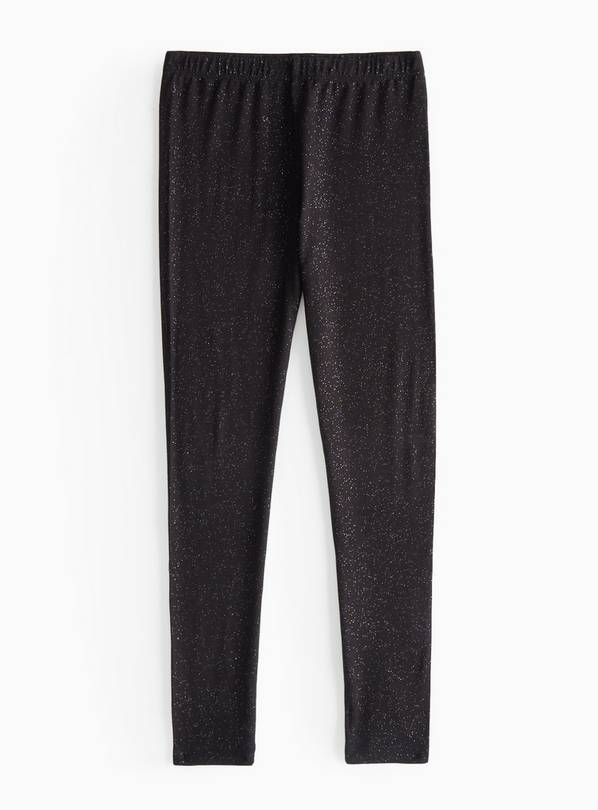 Black Glitter Thermal Leggings  5-6 years
