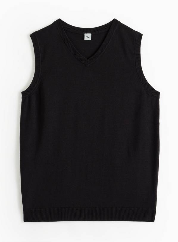 Buy Black Unisex V Neck Knitted Vest 10 years | Boys sixth form