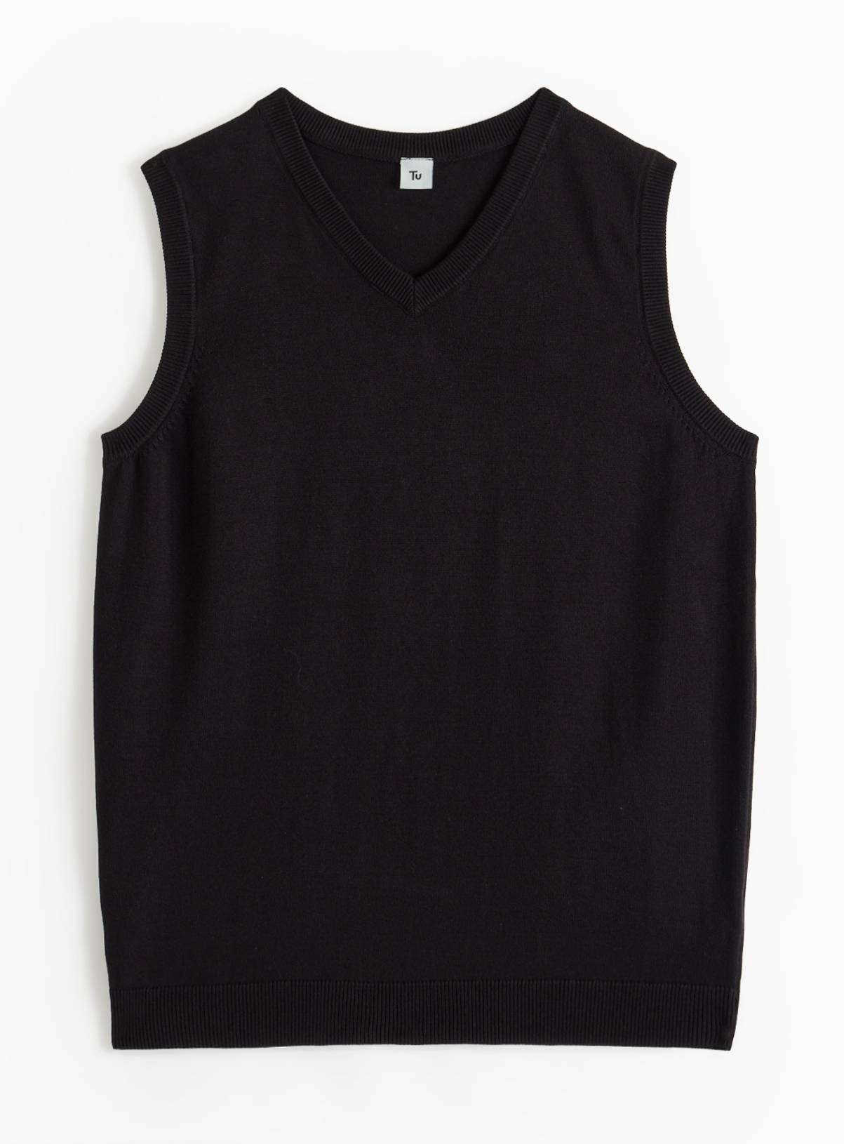 Black Knitted V Neck School Uniform Vest 15 years - Image 2