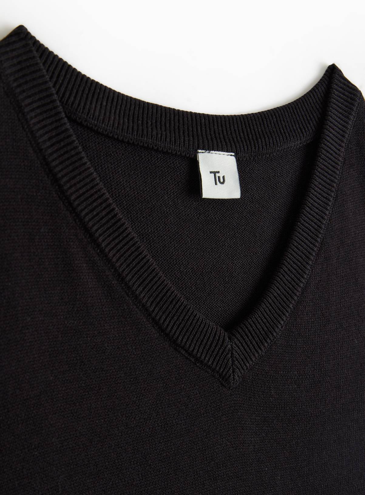 Black Knitted V Neck School Uniform Vest 15 years - Image 3