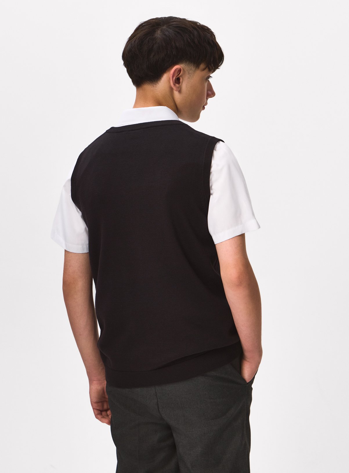 Black Knitted V Neck School Uniform Vest 15 years - Image 6 thumbnail