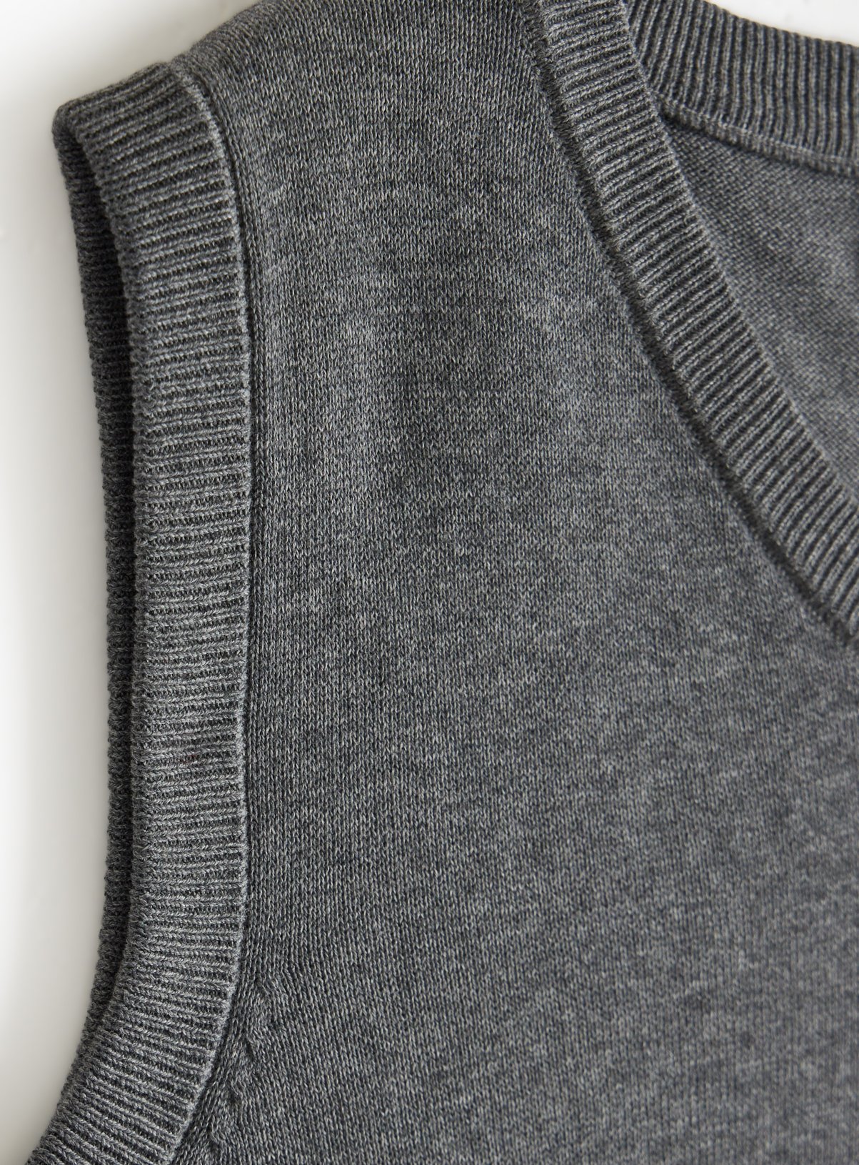 Grey Unisex V Neck Knitted Vest 14 years - Image 6 thumbnail