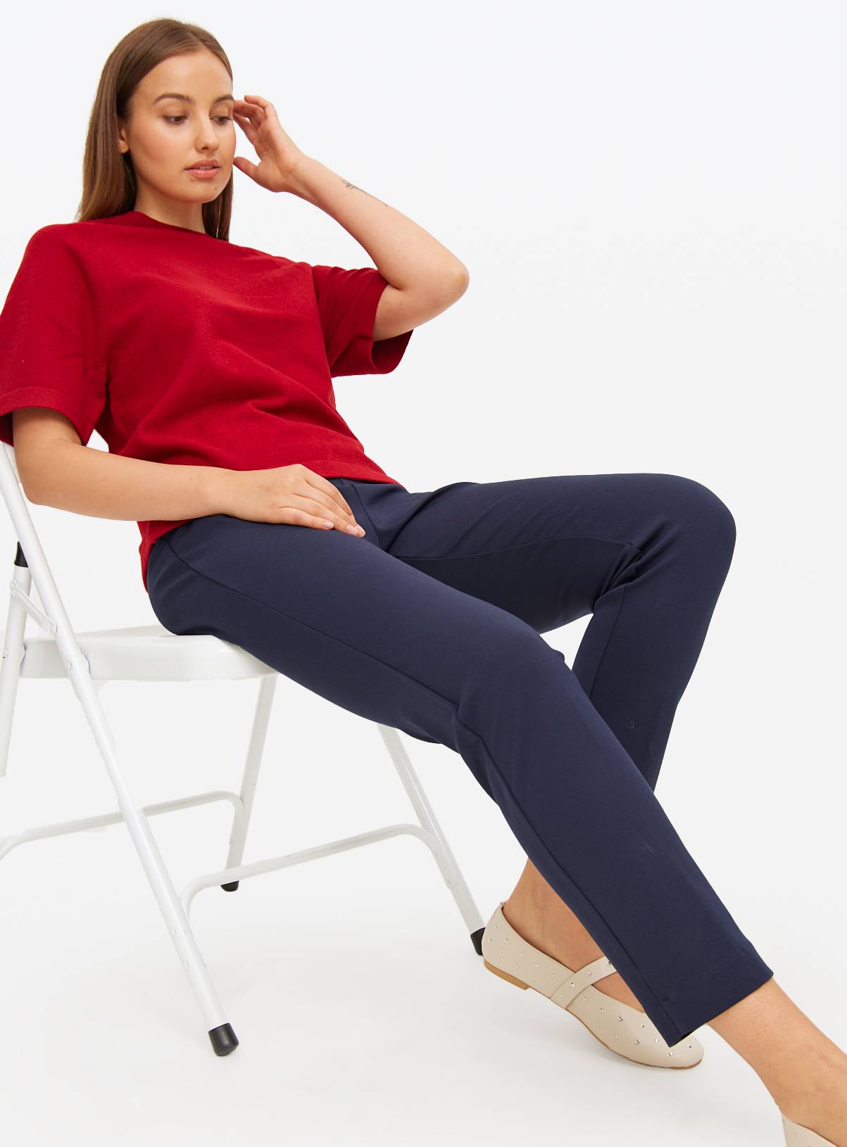 Navy Ponte Tapered Trousers 18S - Image 1