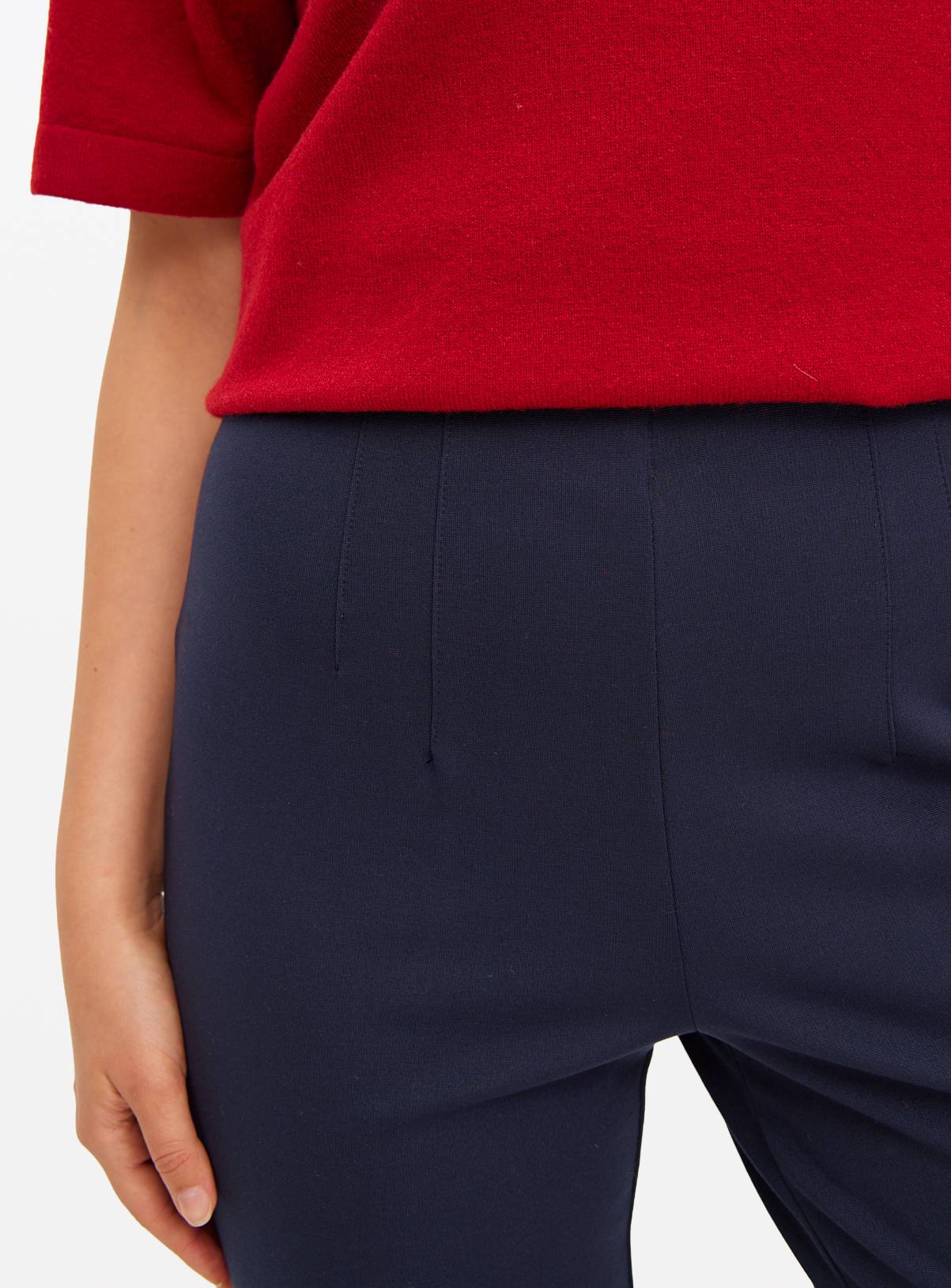 Navy Ponte Tapered Trousers 18S - Image 3