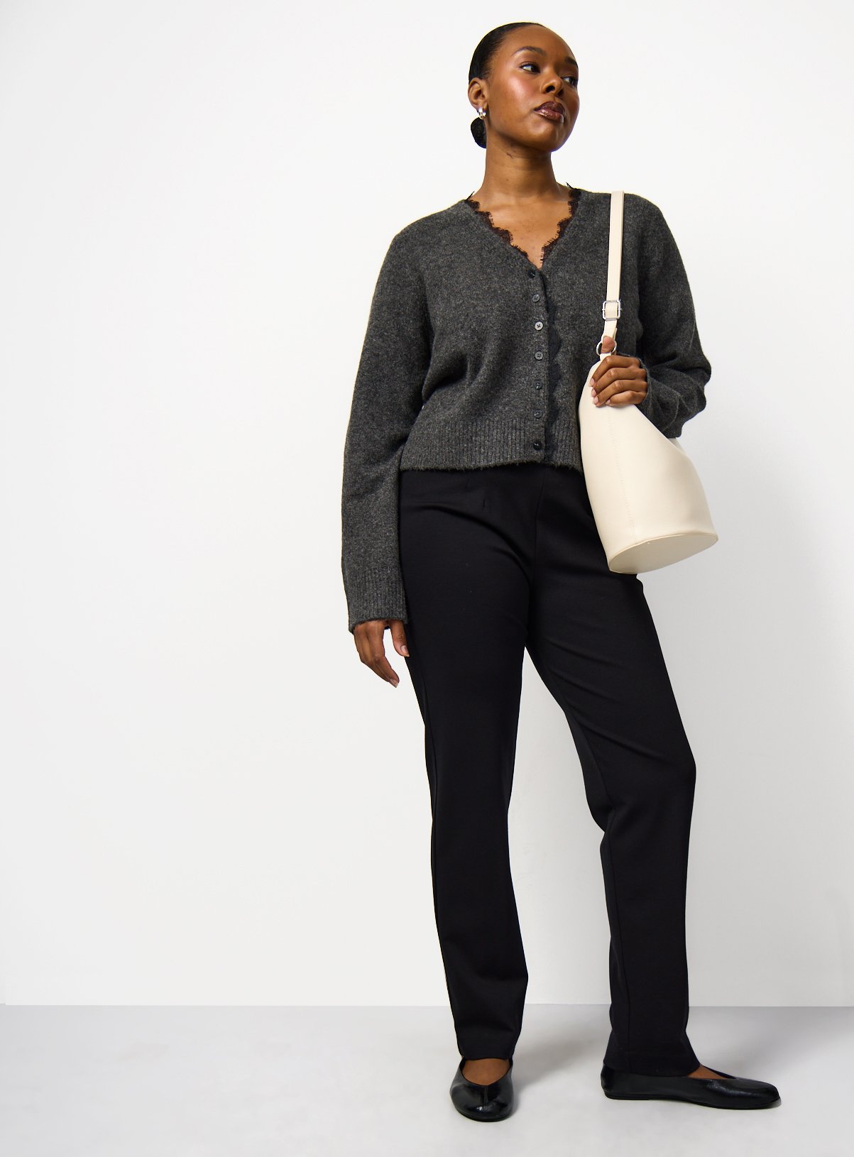 Black Ponte Tapered Trousers 16L - Image 2 thumbnail