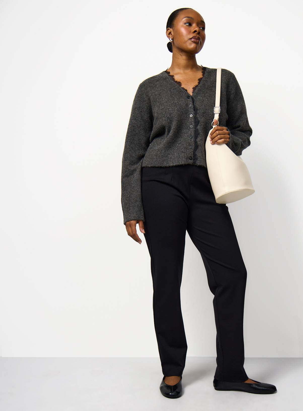 Black Ponte Tapered Trousers 16L - Image 2