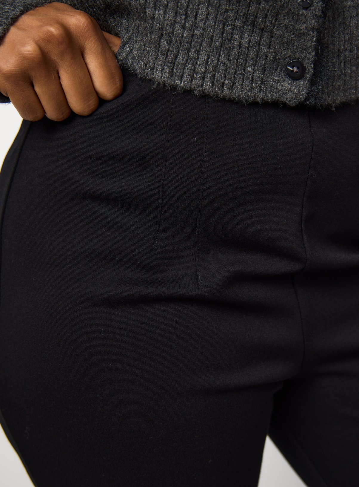 Black Ponte Tapered Trousers 16L - Image 3 thumbnail