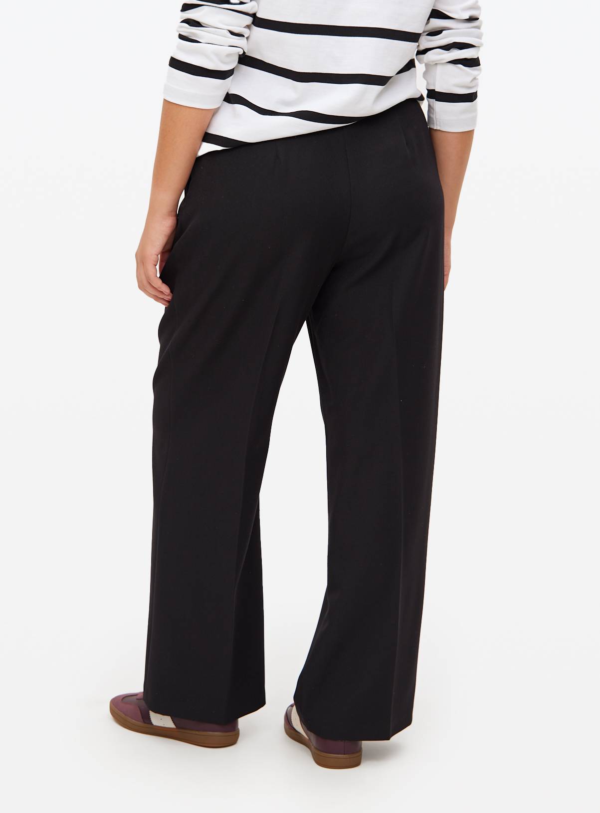 Black Pleated Tailored Wide Leg Co-ord Trousers 16L - Image 4