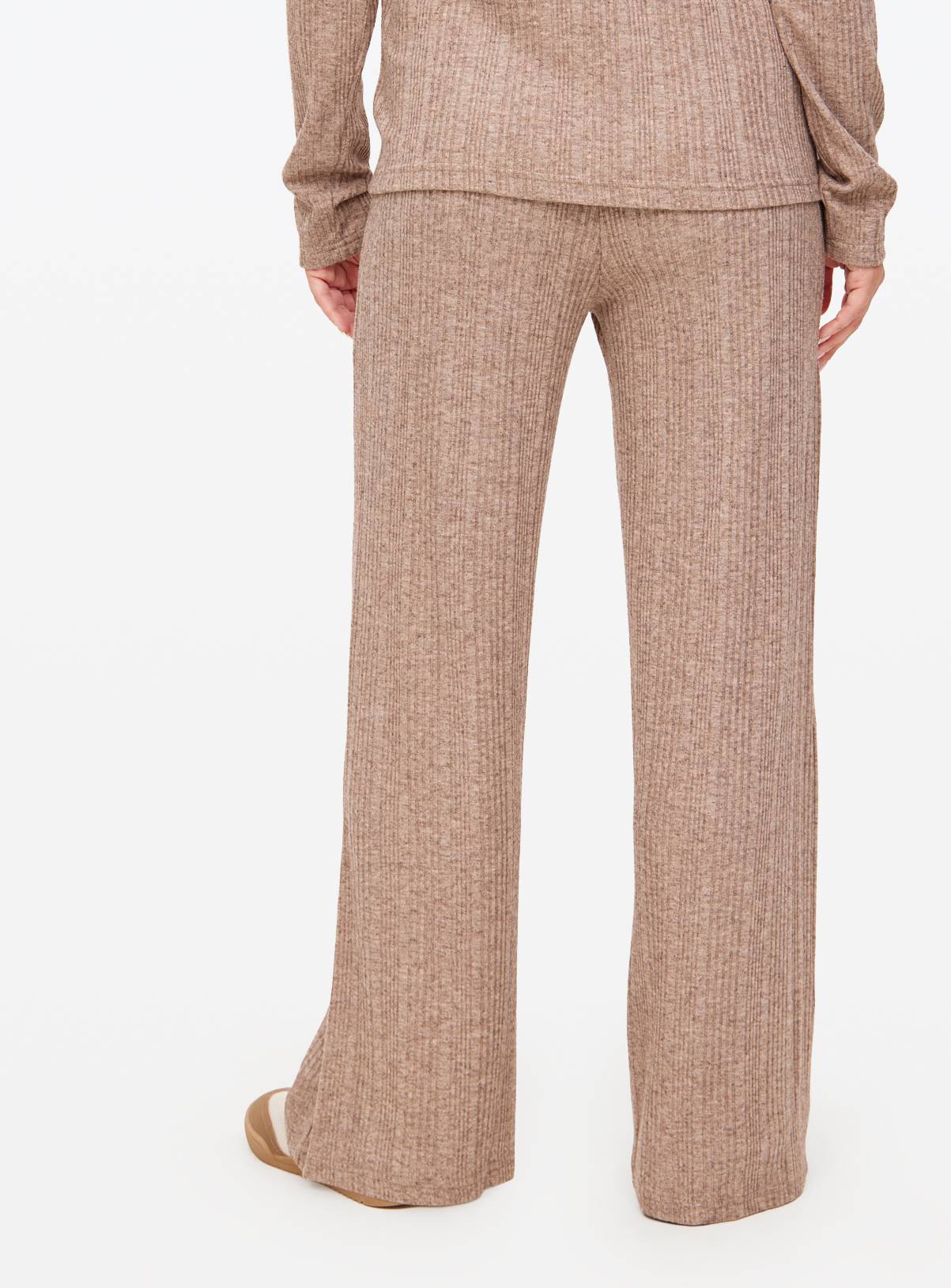 Stone Wide Leg Ribbed Co-ord Trousers  10 - Image 4