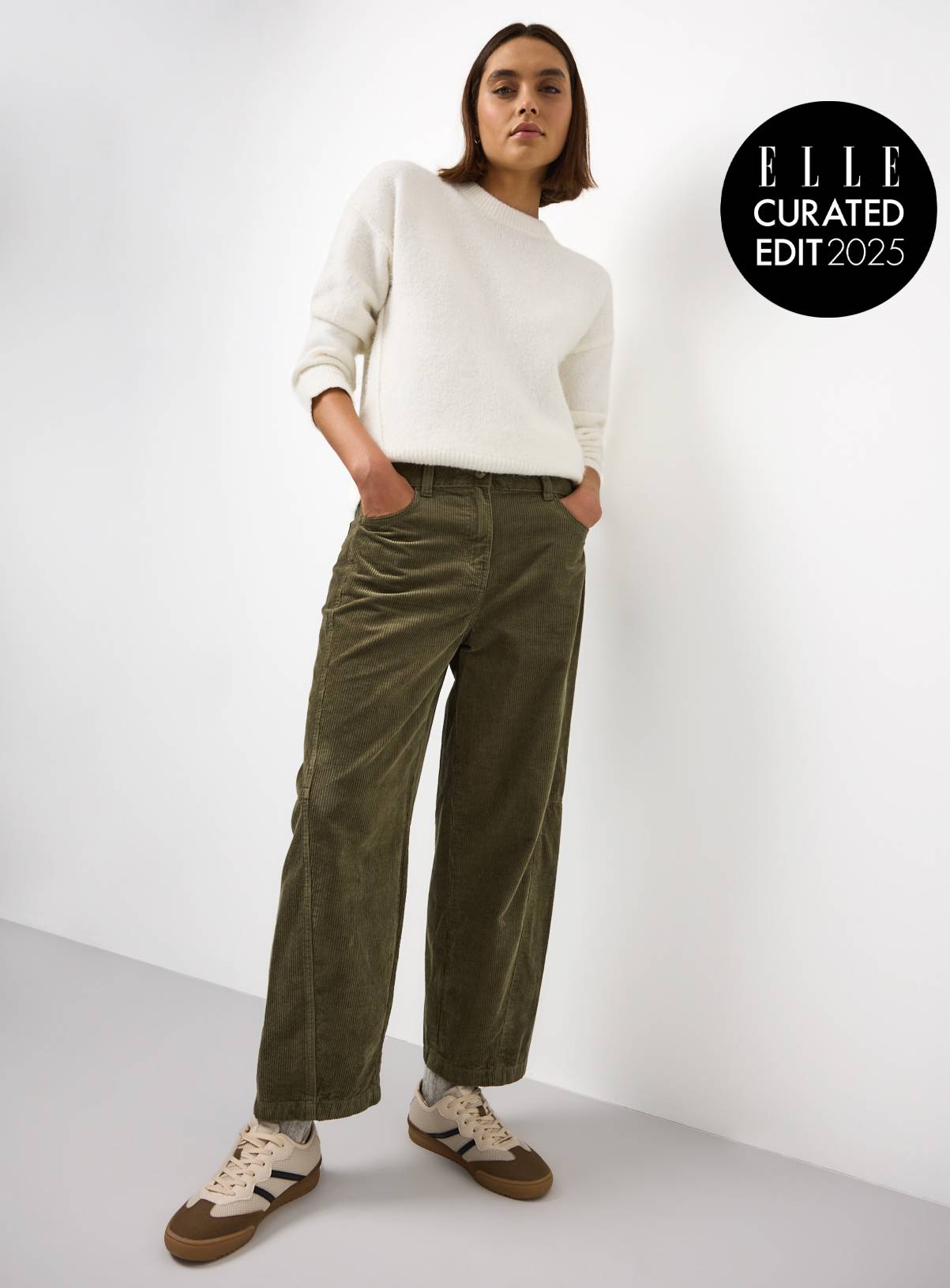 Green Corduroy Relaxed Barrel Leg Trousers 20 - Image 1