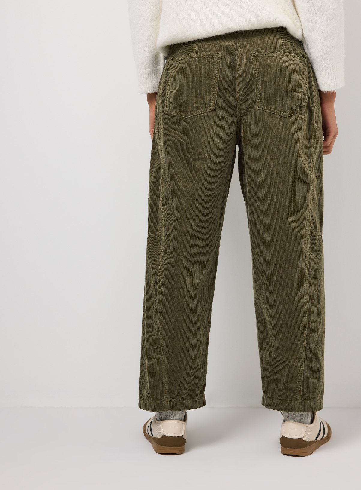 Green Corduroy Relaxed Barrel Leg Trousers 20 - Image 4 thumbnail