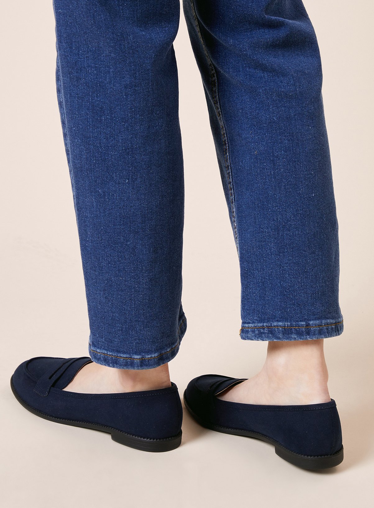 DOROTHY PERKINS Navy Faux Suede Lara Penny Loafers 5 - Image 3 thumbnail