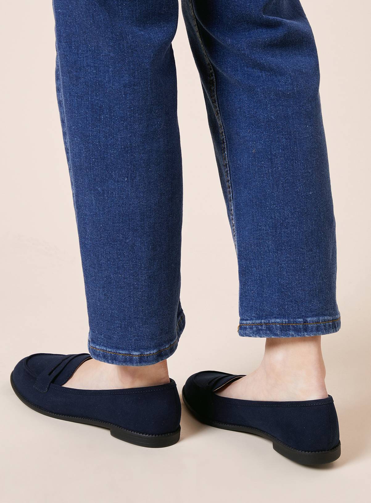 DOROTHY PERKINS Navy Faux Suede Lara Penny Loafers 5 - Image 3