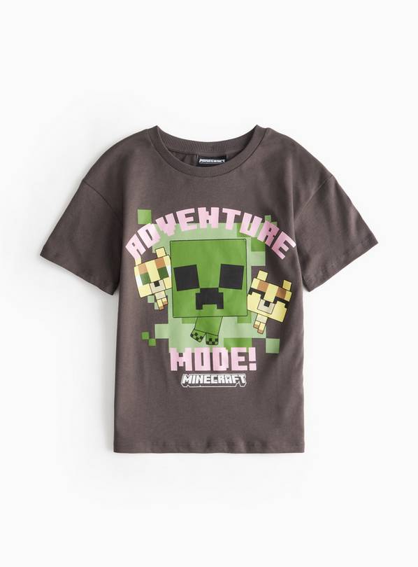 Minecraft Charcoal Printed T-Shirt 9 years