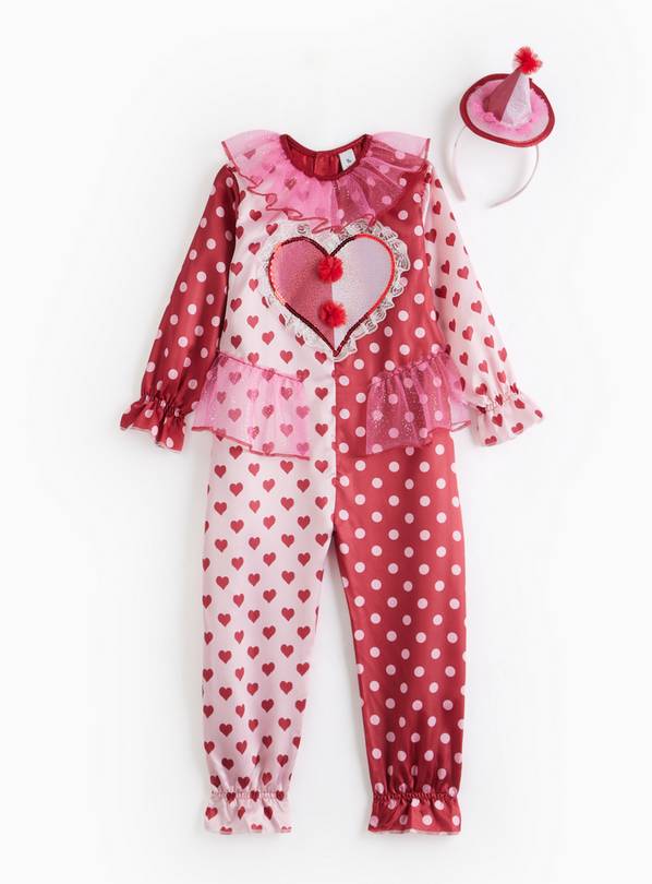 Halloween Pink Printed Clown Fancy Dress Costume 11-12 years