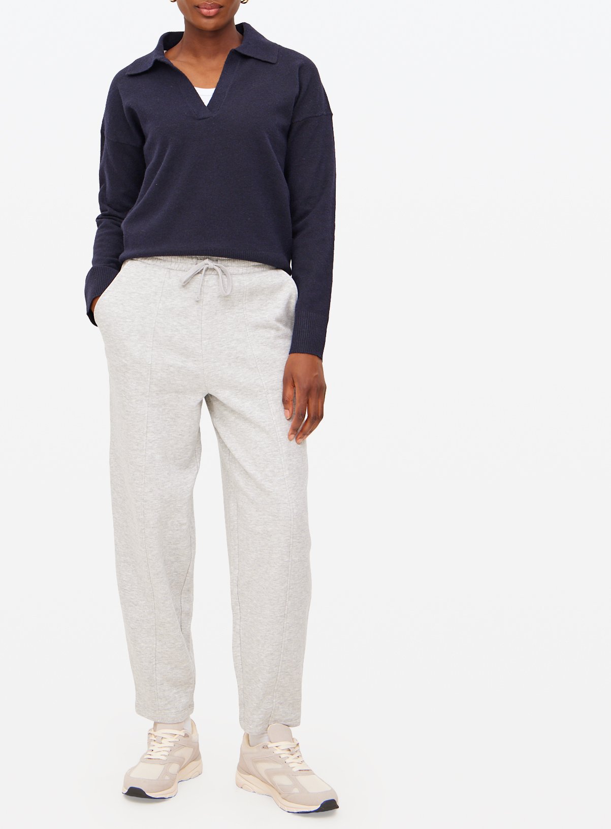 Grey Marl Co-ord Barrel Leg Joggers M - Image 2 thumbnail