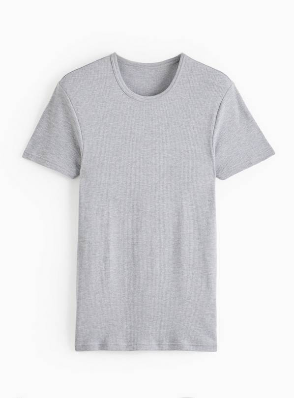 Grey Maximum Warmth Thermal Ribbed T-Shirt XXXL