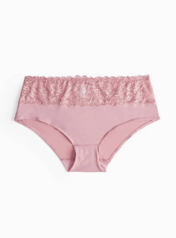 Pink Floral Lace Trim Knicker Shorts  6