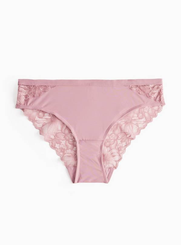 Pink Floral Lace Brazilian Knickers  8