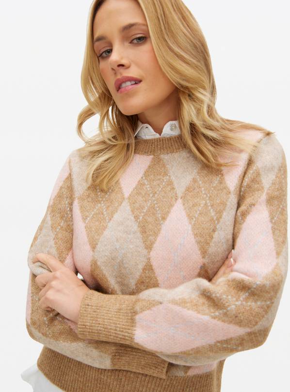 Buy Beige Argyle Knitted Crew Jumper 10 Jumpers Argos