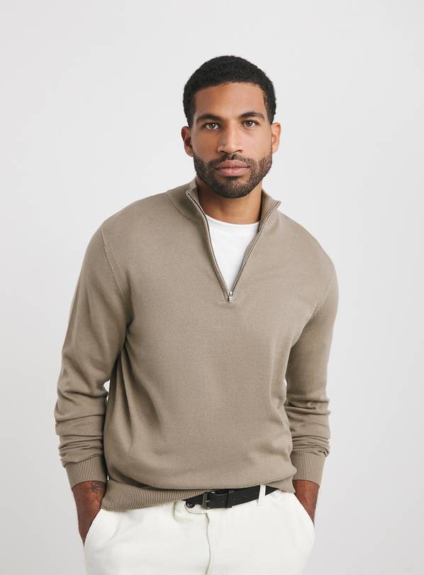 JACAMO 1/4 Zip Funnel Knit Top 3XL
