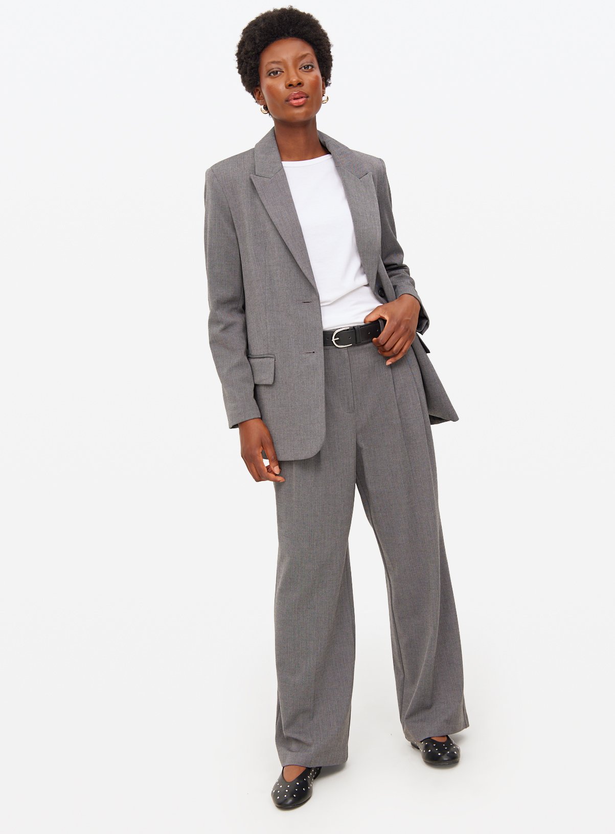 Grey Herringbone Single Breasted Blazer 16 - Image 2 thumbnail