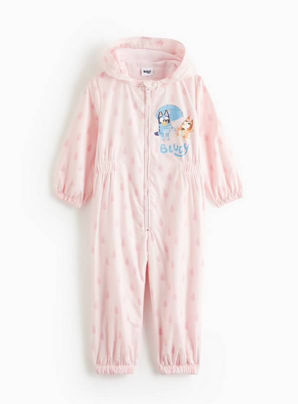 Bluey Pink Printed Fleece Lined Puddlesuit  2-3 years