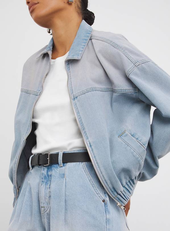 SIMPLY BE Contrast Stitch Boxy Denim Jacket 20