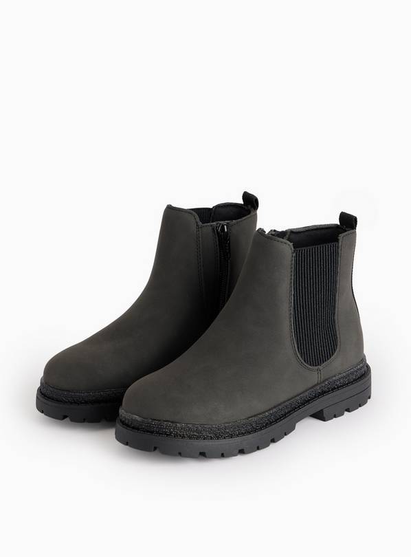 Black Faux Leather Chelsea Boots 6 Infant