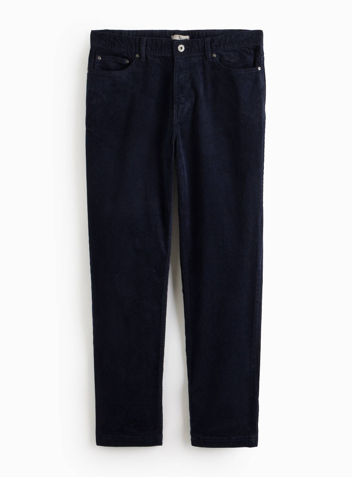 Navy Straight Leg Corduroy Trousers 42R - Image 1