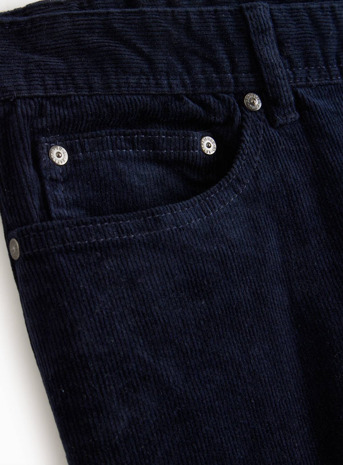Navy Straight Leg Corduroy Trousers 42R - Image 2