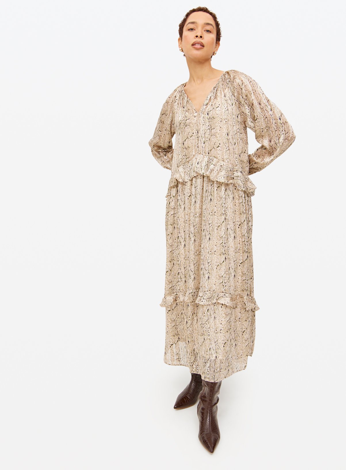 Snake Printed Boho Midaxi Dress 14 - Image 2 thumbnail