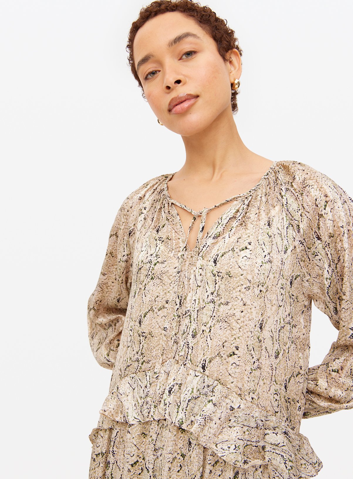 Snake Printed Boho Midaxi Dress 14 - Image 4 thumbnail