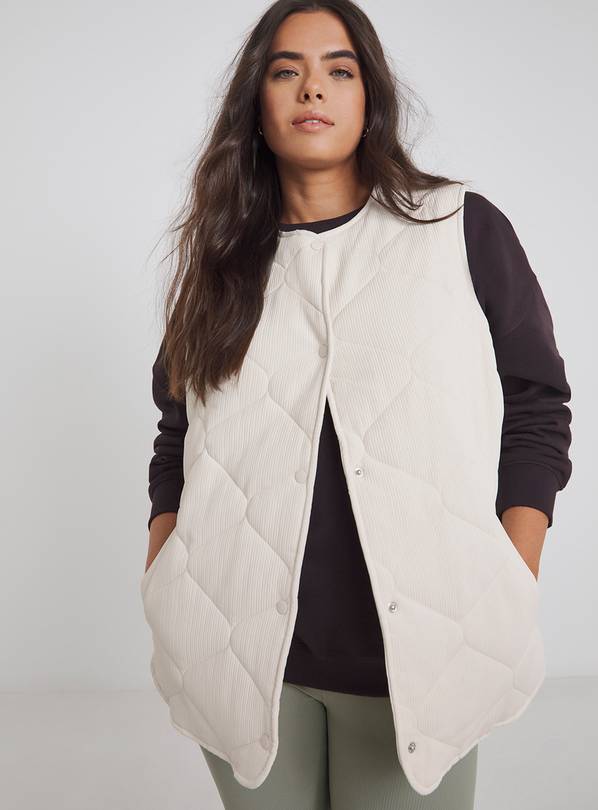 SIMPLY BE Textured Quilted Round Collar Gilet Jacket 30