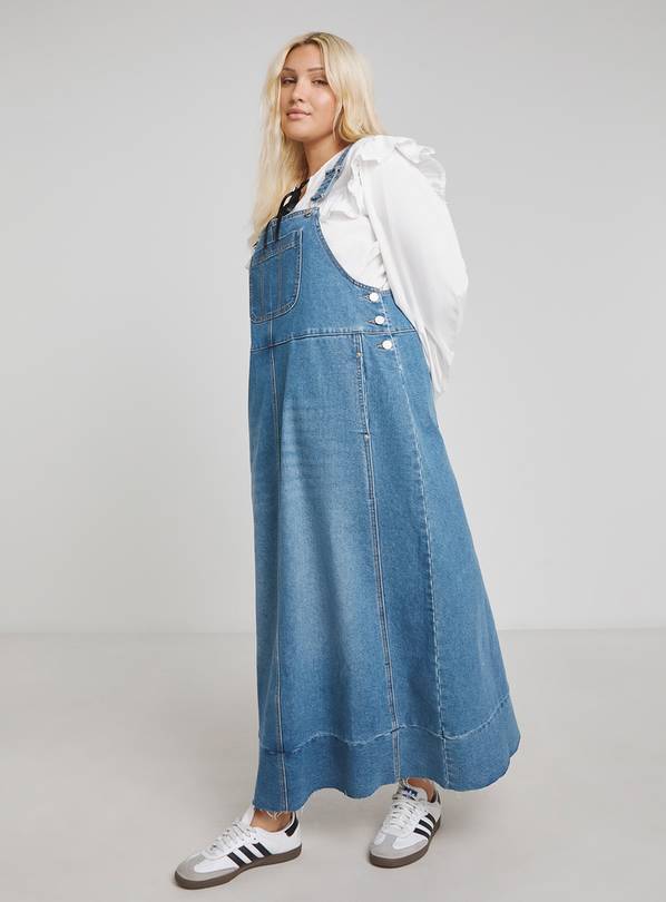 SIMPLY BE Denim Dungaree Dress 26