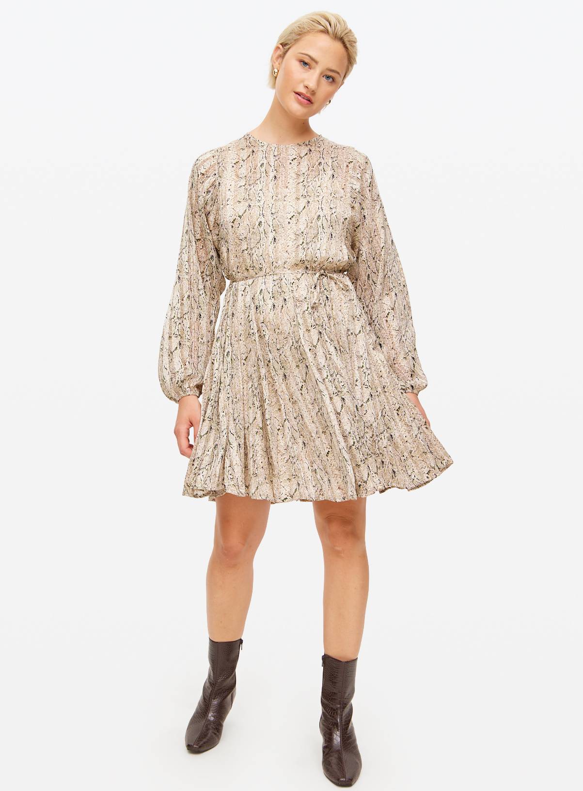 Snake Print Short Boho Dress 18 - Image 1