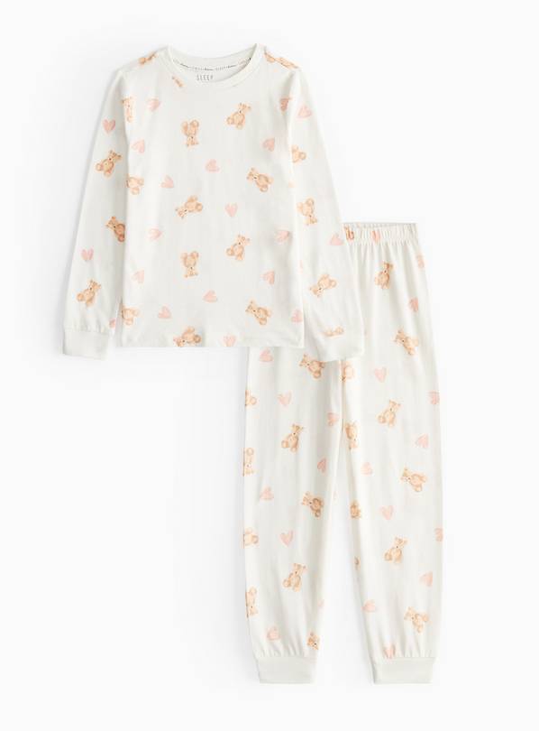 Cream Teddy Bear Printed Pyjamas 3-4 years