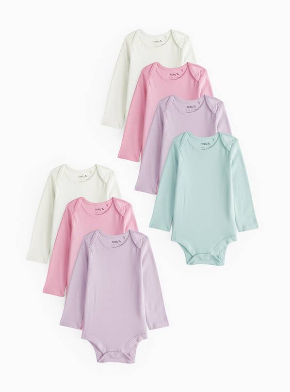 Pink Long Sleeve Bodysuits 7 Pack 2-3 years