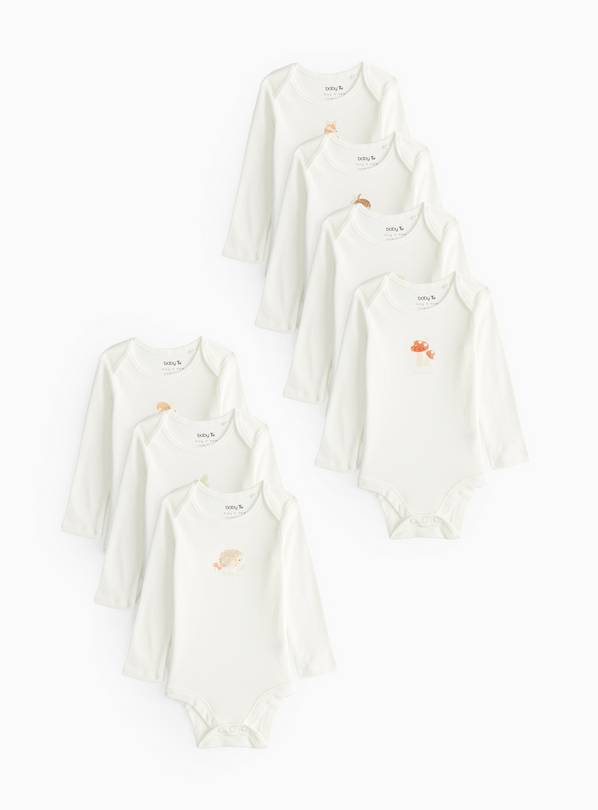 Woodland 7 Pack Long Sleeve Bodysuits 3-6 months