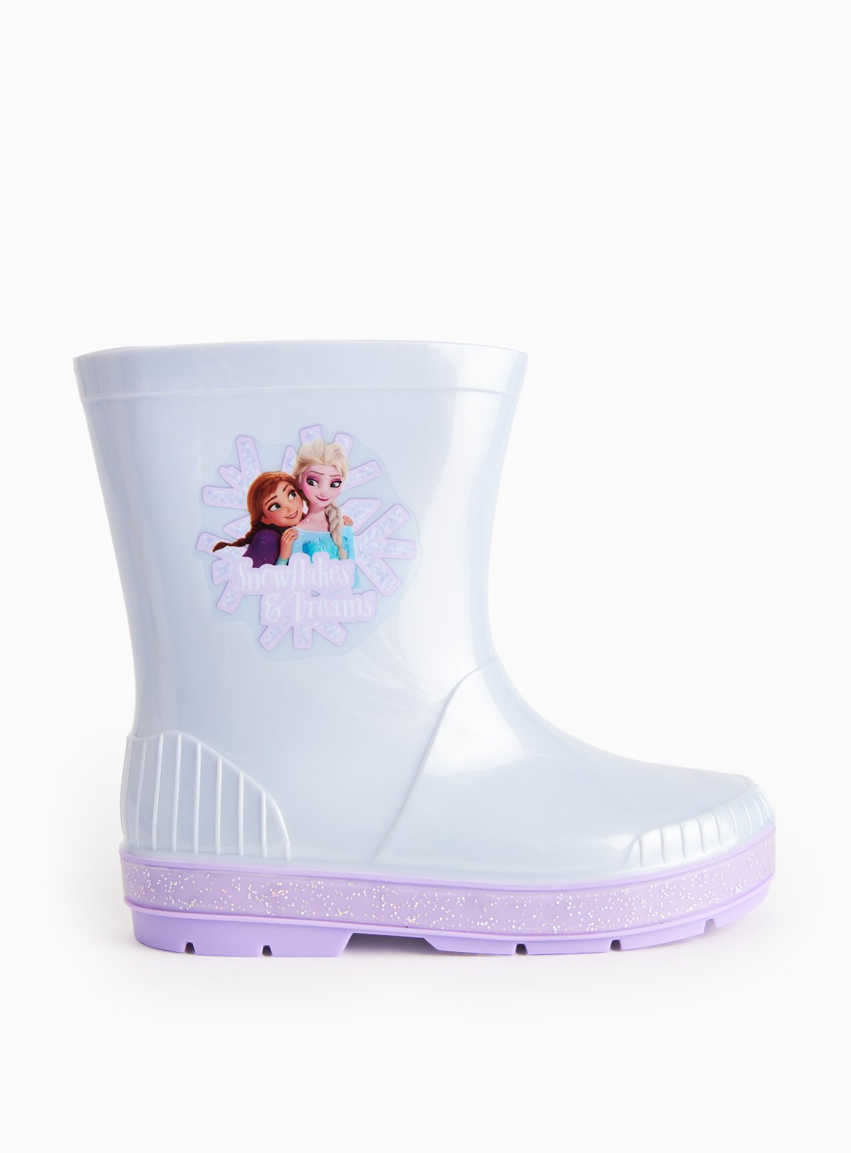 Disney Frozen Lilac Iridescent Rubber Wellies 10 Infant - Image 2 thumbnail