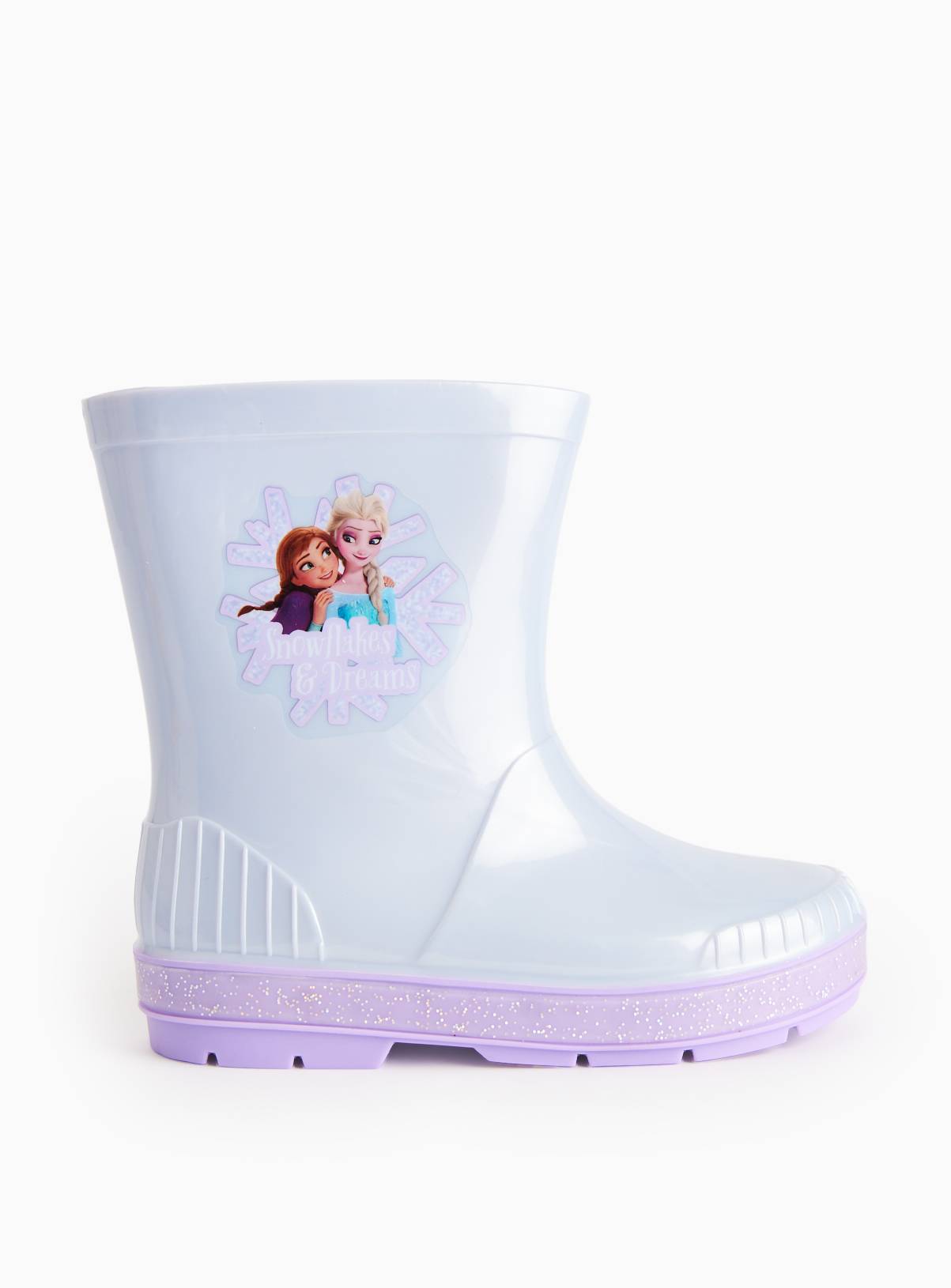 Disney Frozen Lilac Iridescent Rubber Wellies 10 Infant - Image 2