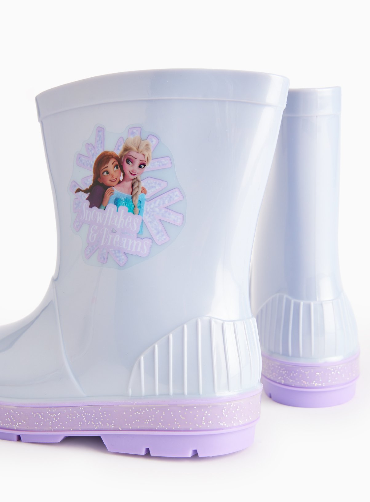 Disney Frozen Lilac Iridescent Rubber Wellies 10 Infant - Image 4 thumbnail